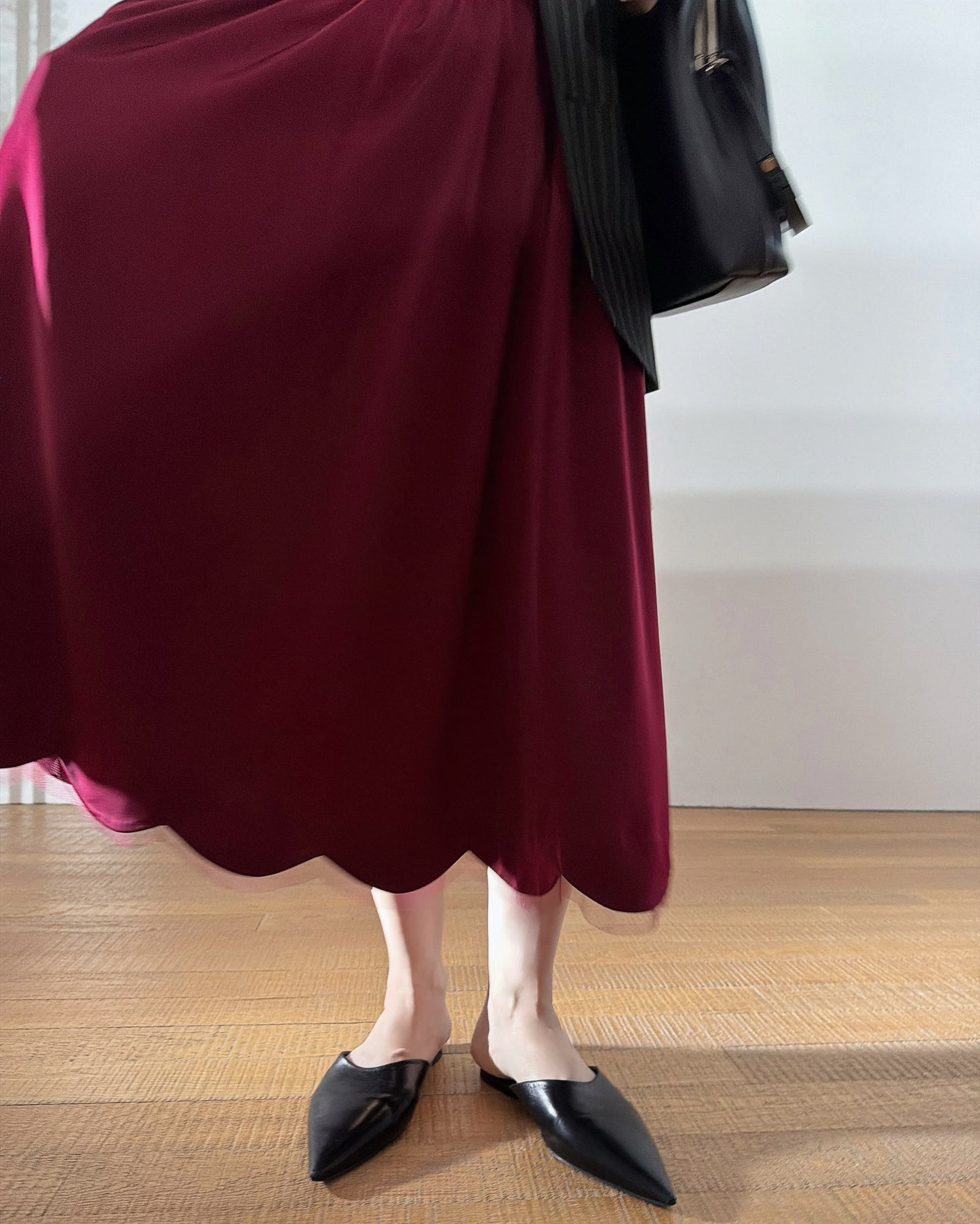 aalis NIELLA scallop edge skirt (Burgundy)