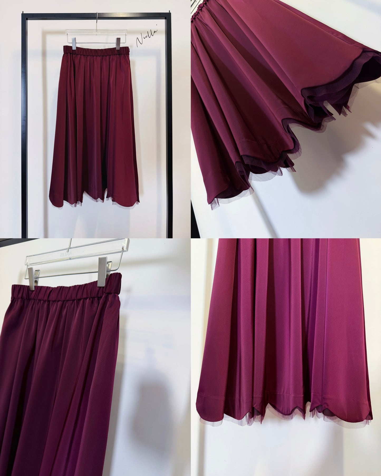 aalis NIELLA scallop edge skirt (Burgundy)