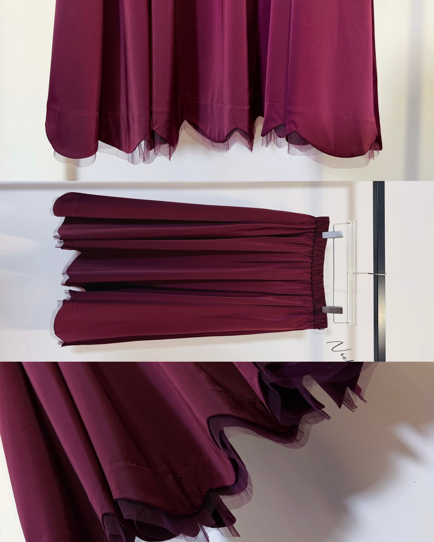 aalis NIELLA scallop edge skirt (Burgundy)