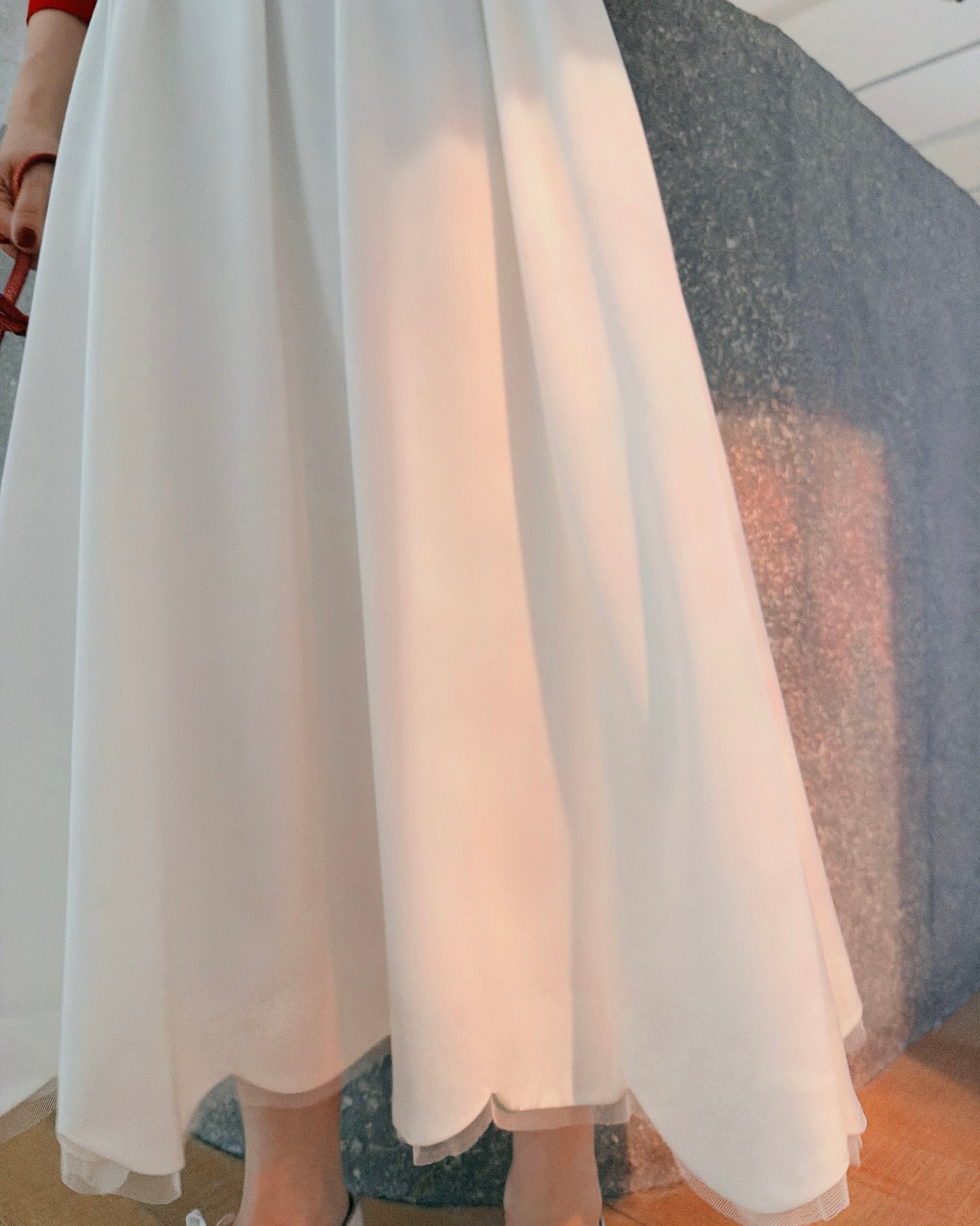 (Pre-order) aalis NIELLA scallop edge skirt (White)