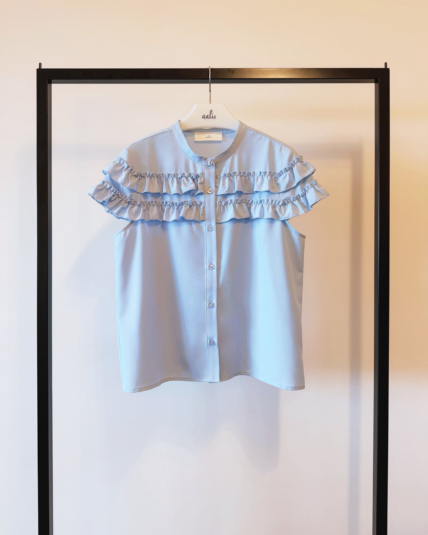 aalis CARLOTTA two ruffles shirt (Blue)