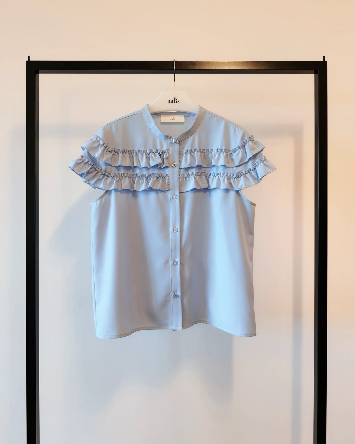 aalis CARLOTTA two ruffles shirt (Blue)