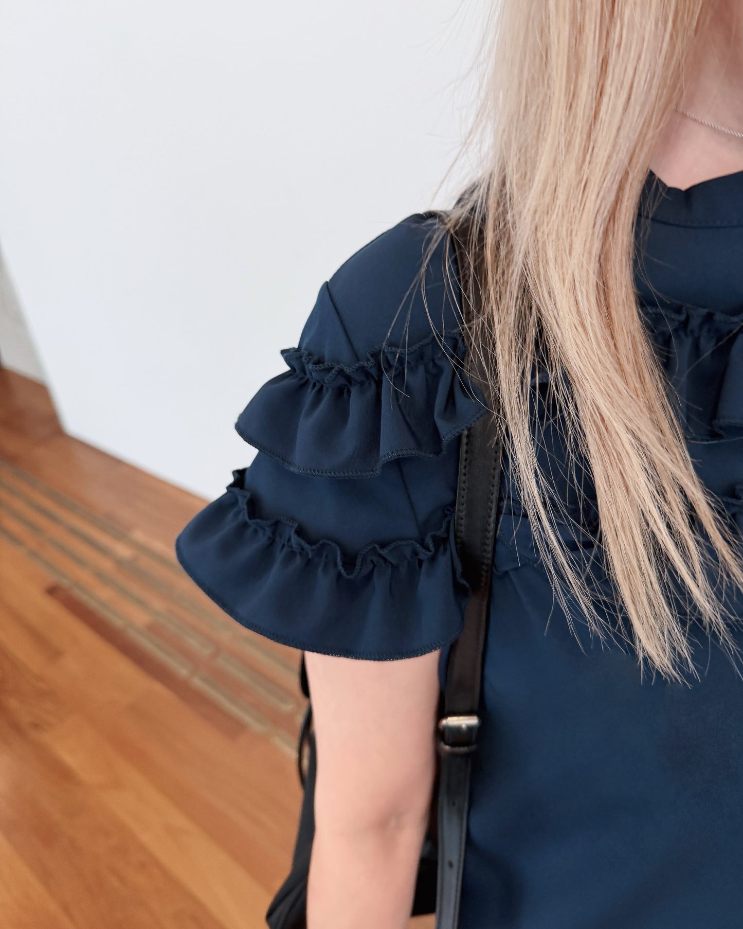 aalis CARLOTTA two ruffles shirt (Dark Blue)