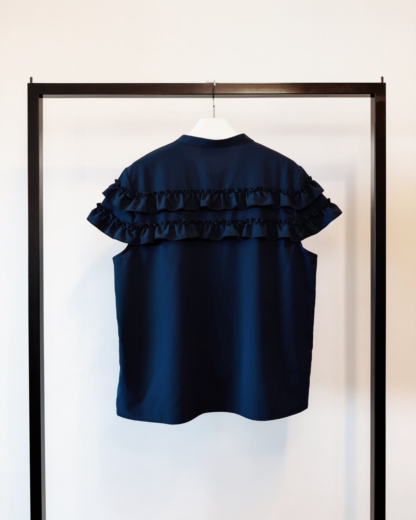 aalis CARLOTTA two ruffles shirt (Dark Blue)