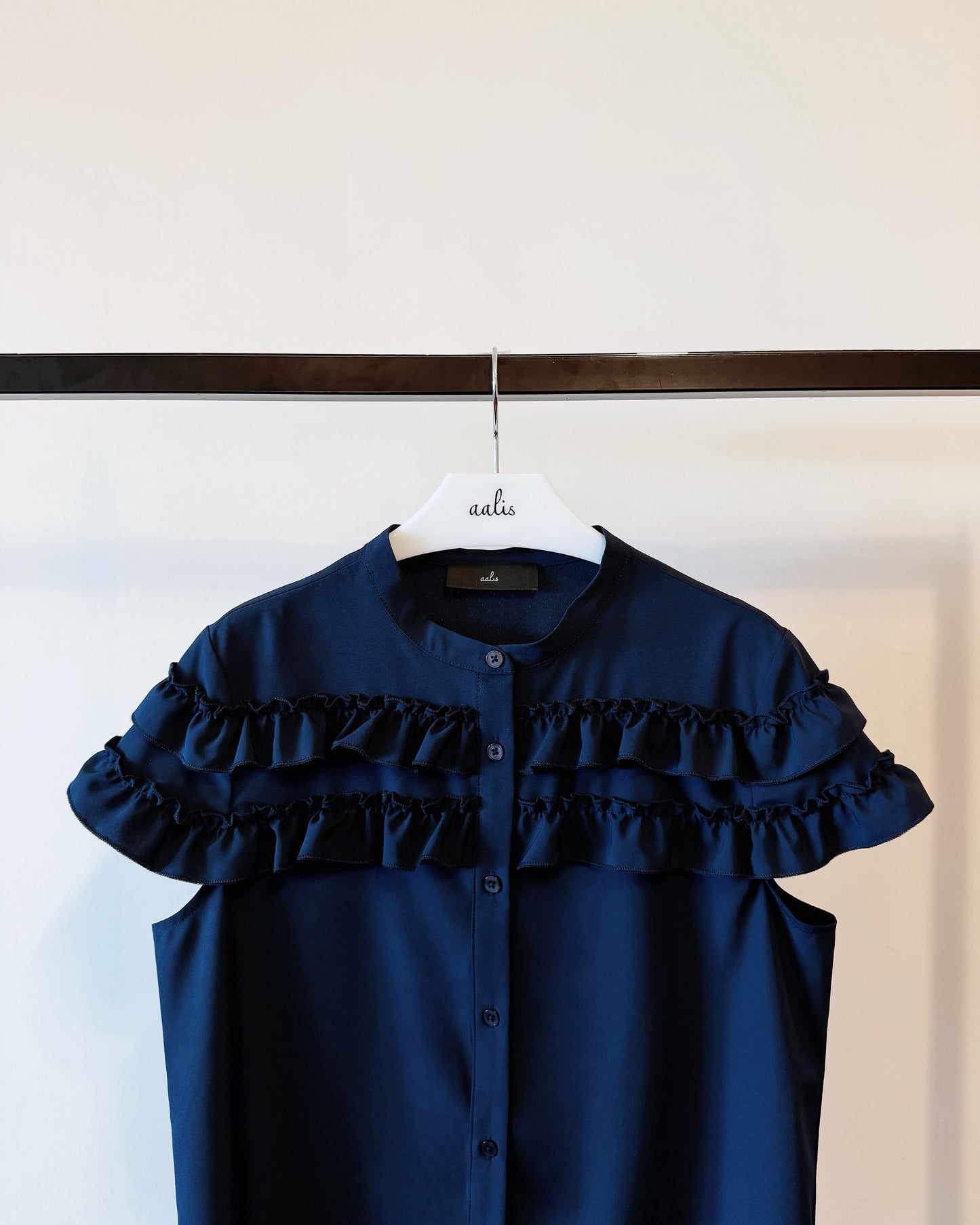 aalis CARLOTTA two ruffles shirt (Dark Blue)