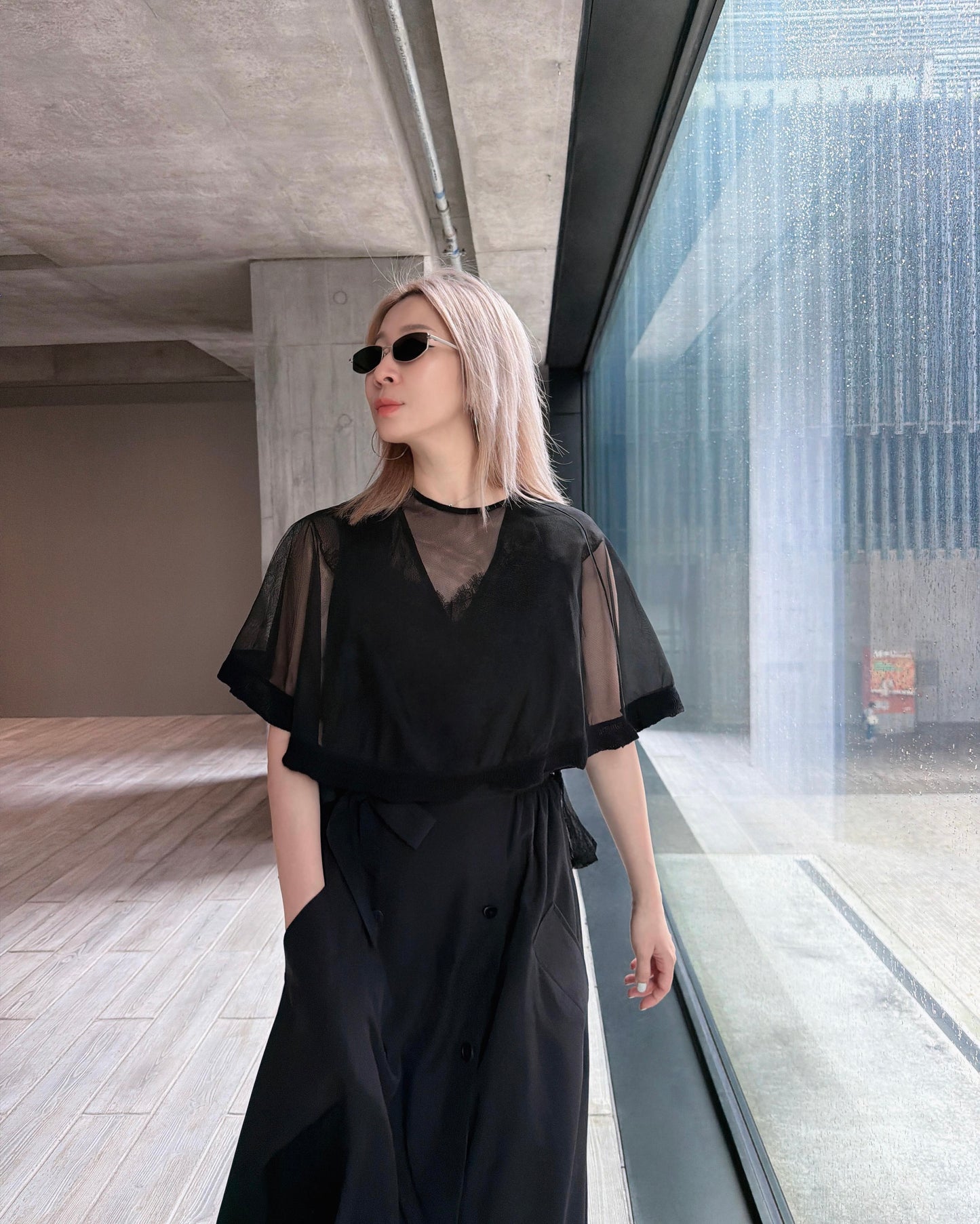 aalis AMADEA ruffle hem trench skirt (Black)