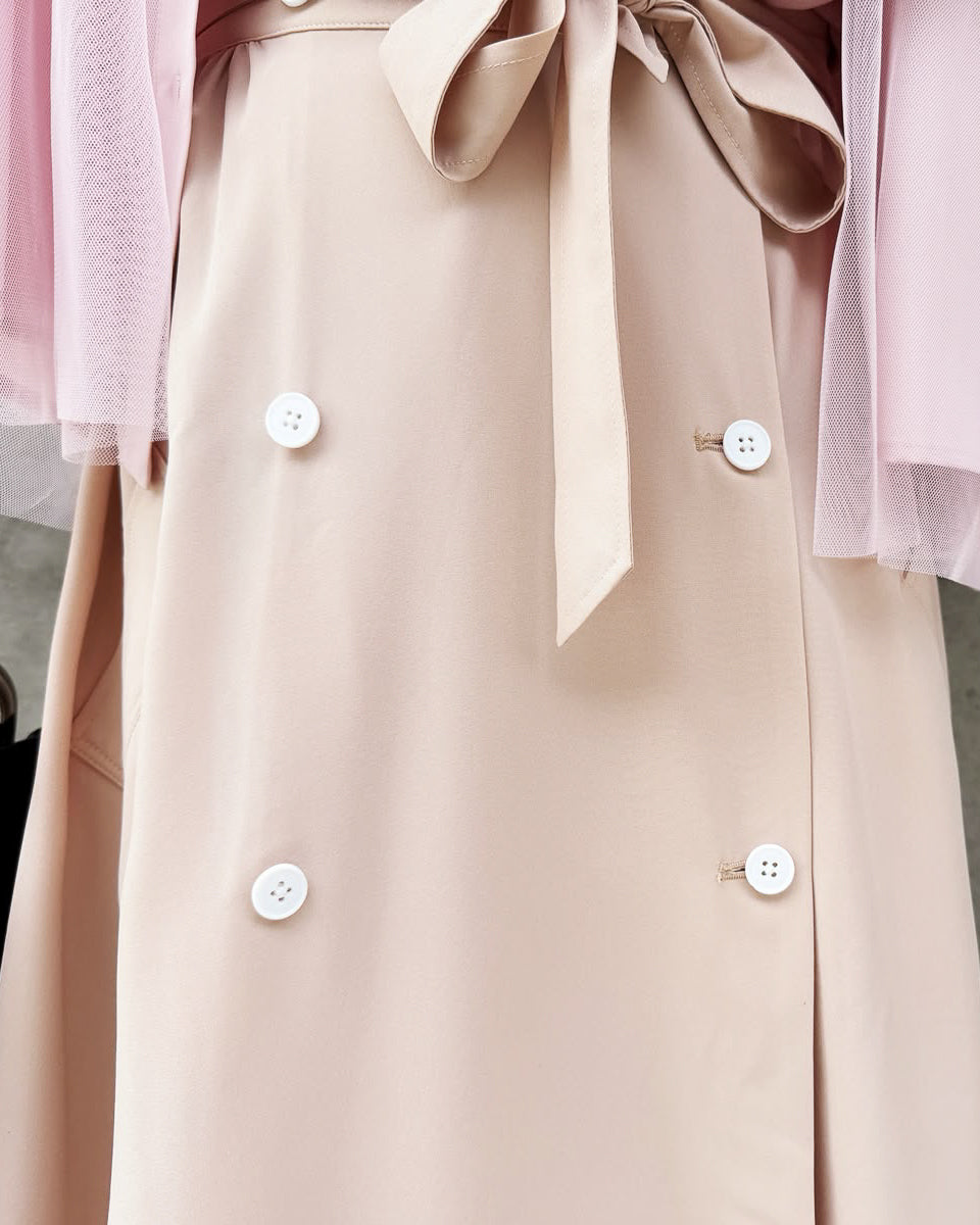 aalis AMADEA ruffle hem trench skirt (Nude)