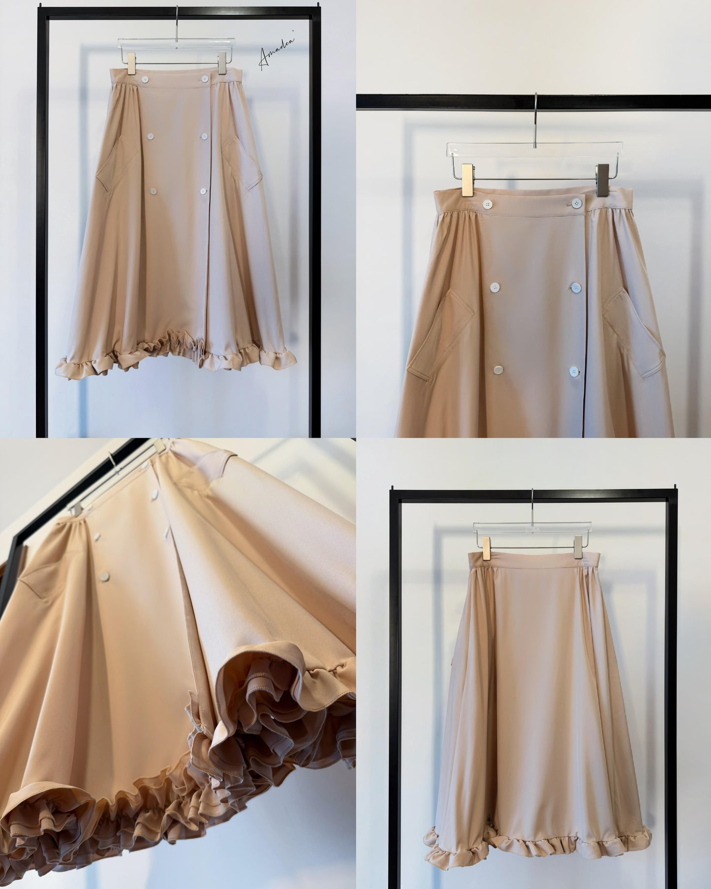 aalis AMADEA ruffle hem trench skirt (Nude)