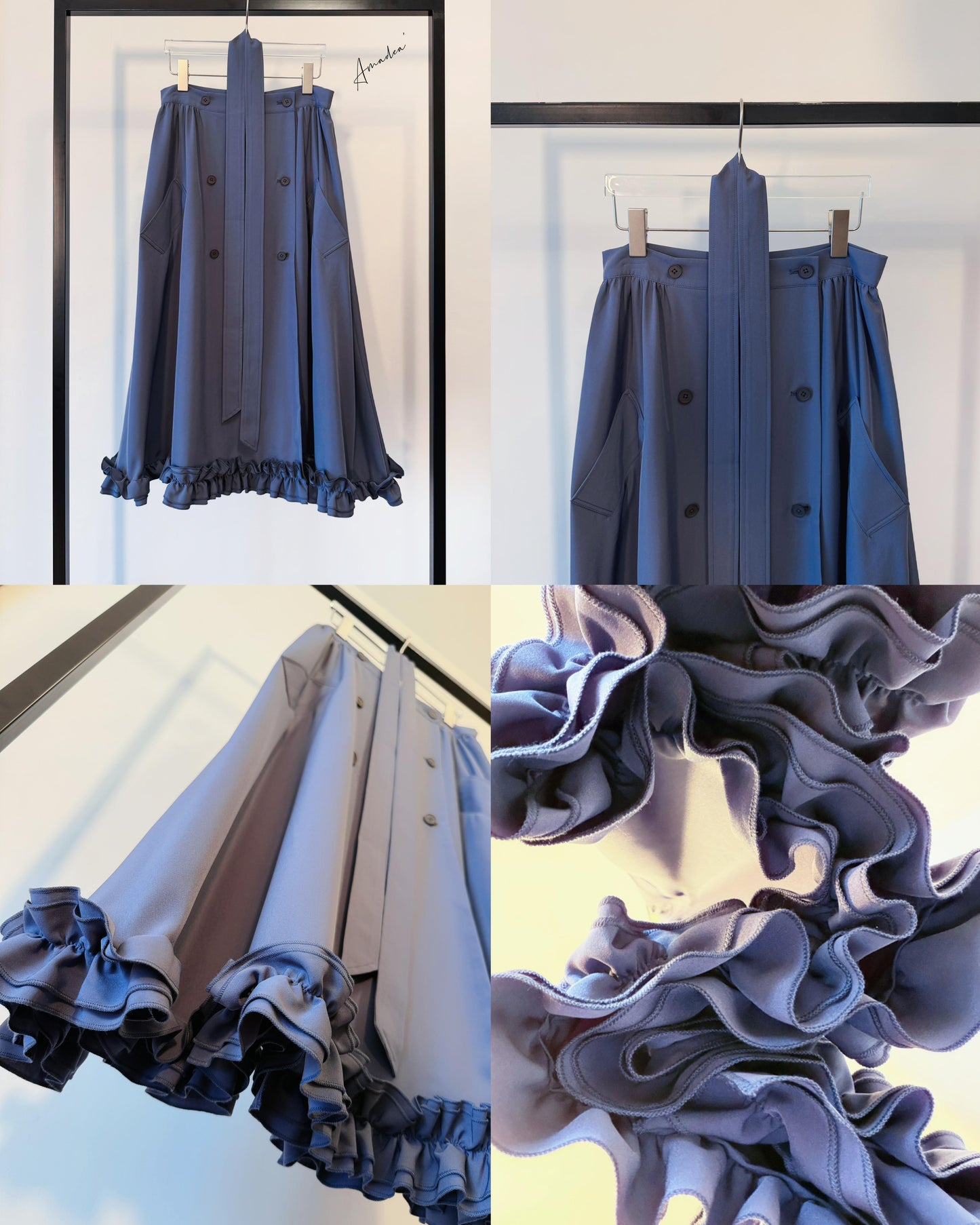 aalis AMADEA ruffle hem trench skirt (Purple Grey)