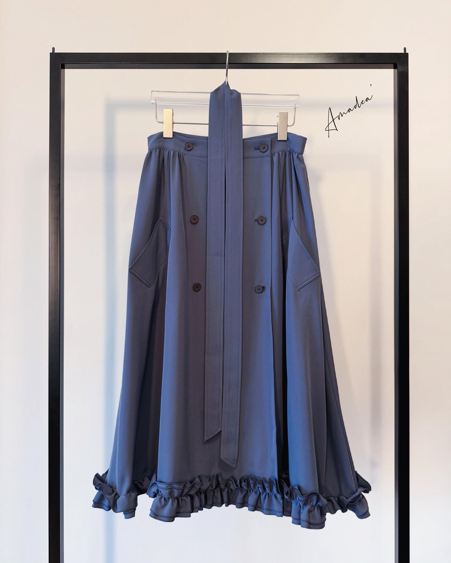 aalis AMADEA ruffle hem trench skirt (Purple Grey)