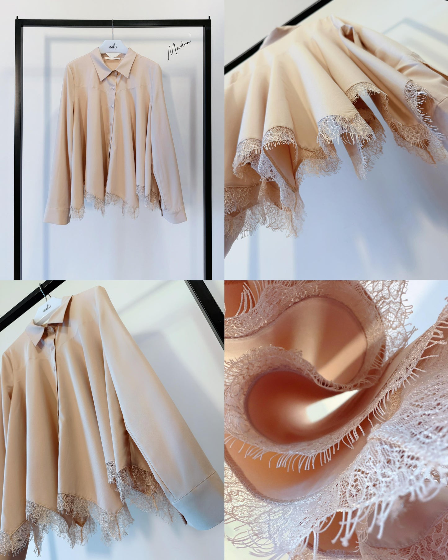aalis MADEA handkerchief lace trim shirt (Nude)