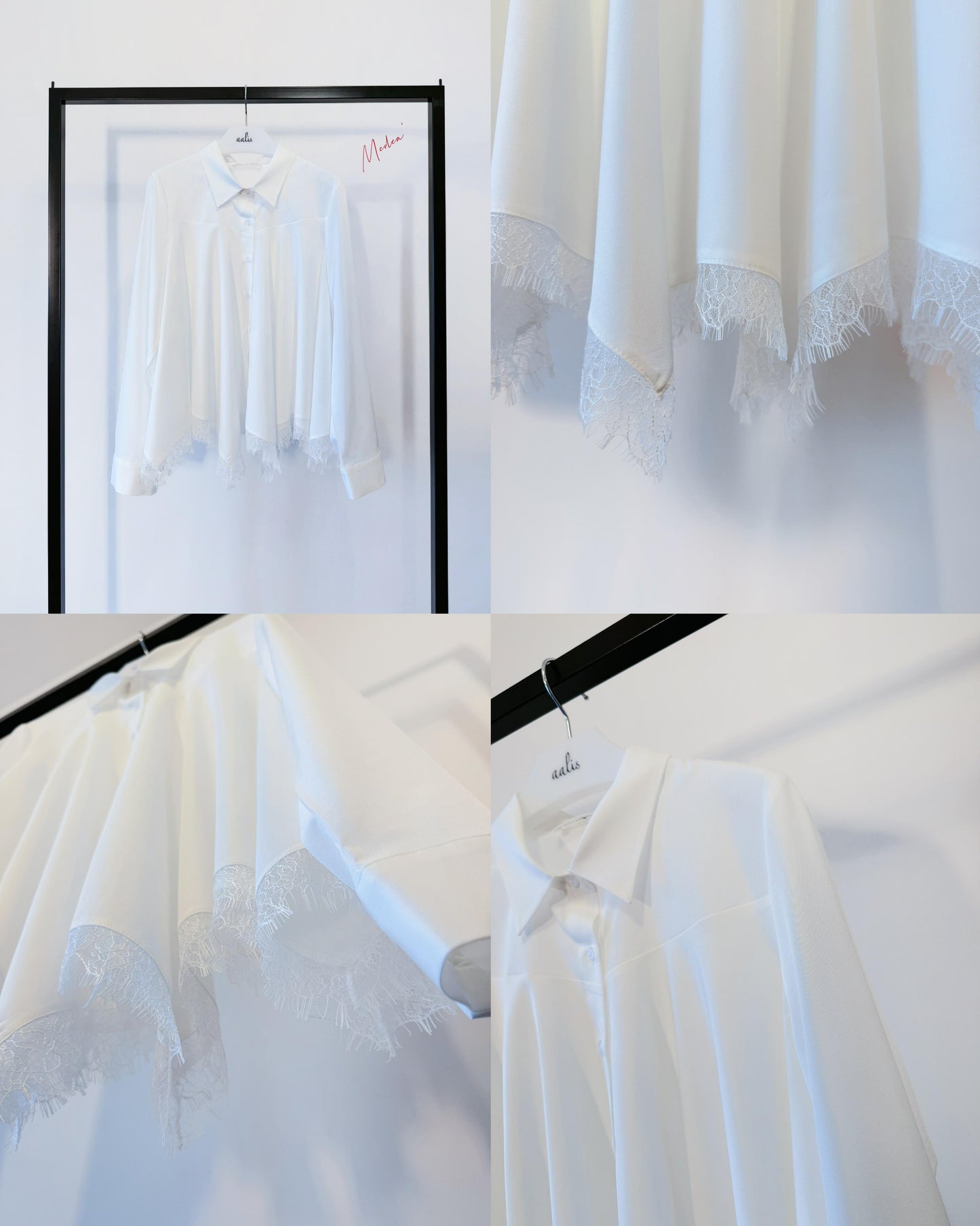 aalis MADEA handkerchief lace trim shirt (White)