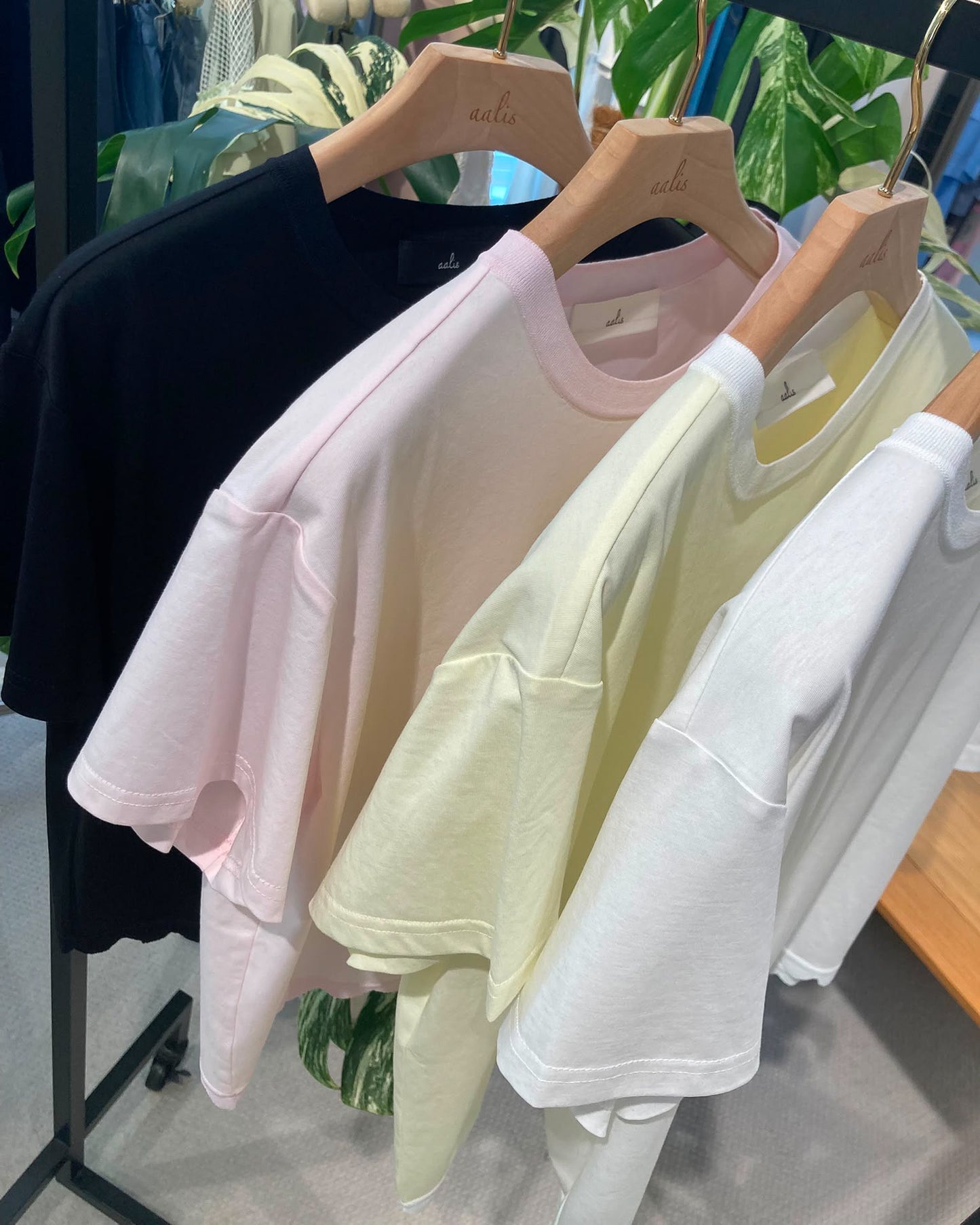 aalis MIVA knit scalloped edge cropped tee (Light Yellow)