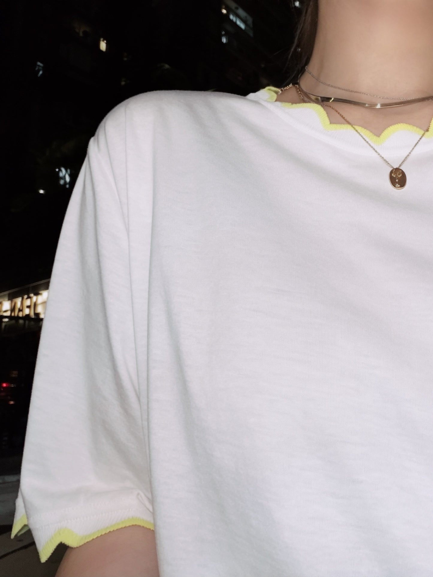 aalis METTA scallop edge relaxed tee (White)