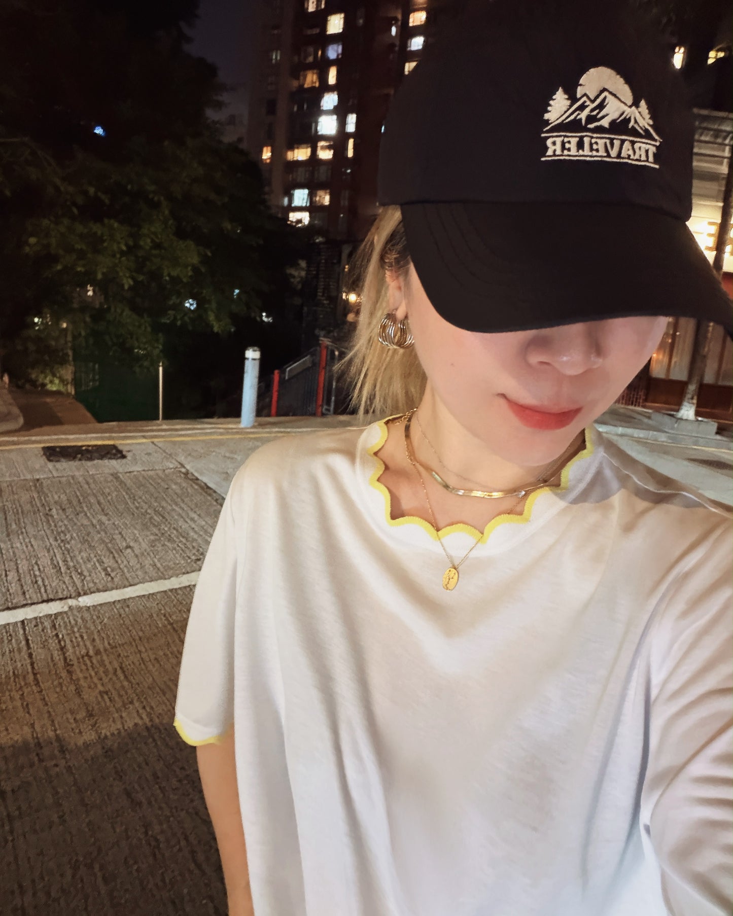 aalis METTA scallop edge relaxed tee (White)