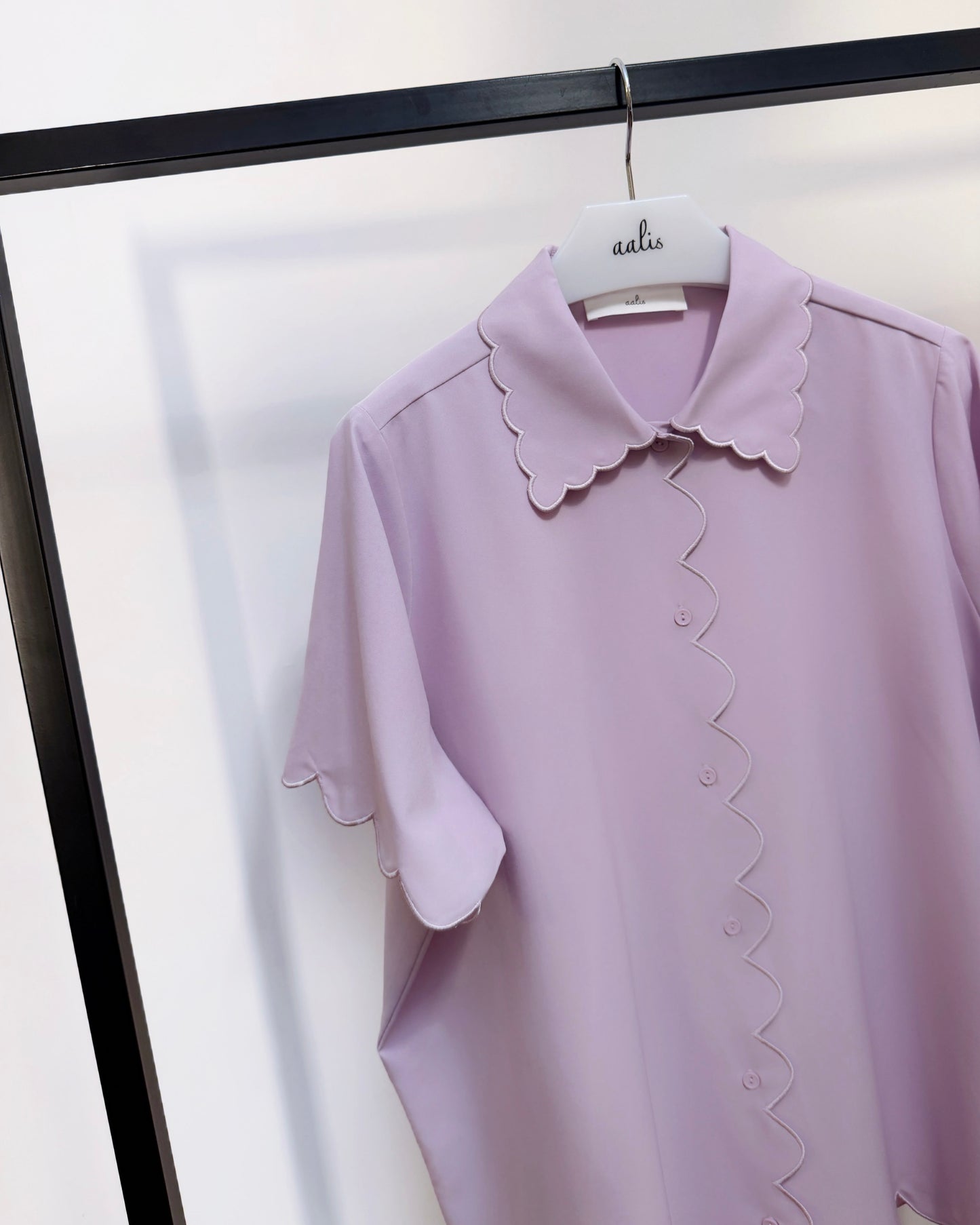 aalis TILLIE scallop edge short sleeves shirt (Lilac)