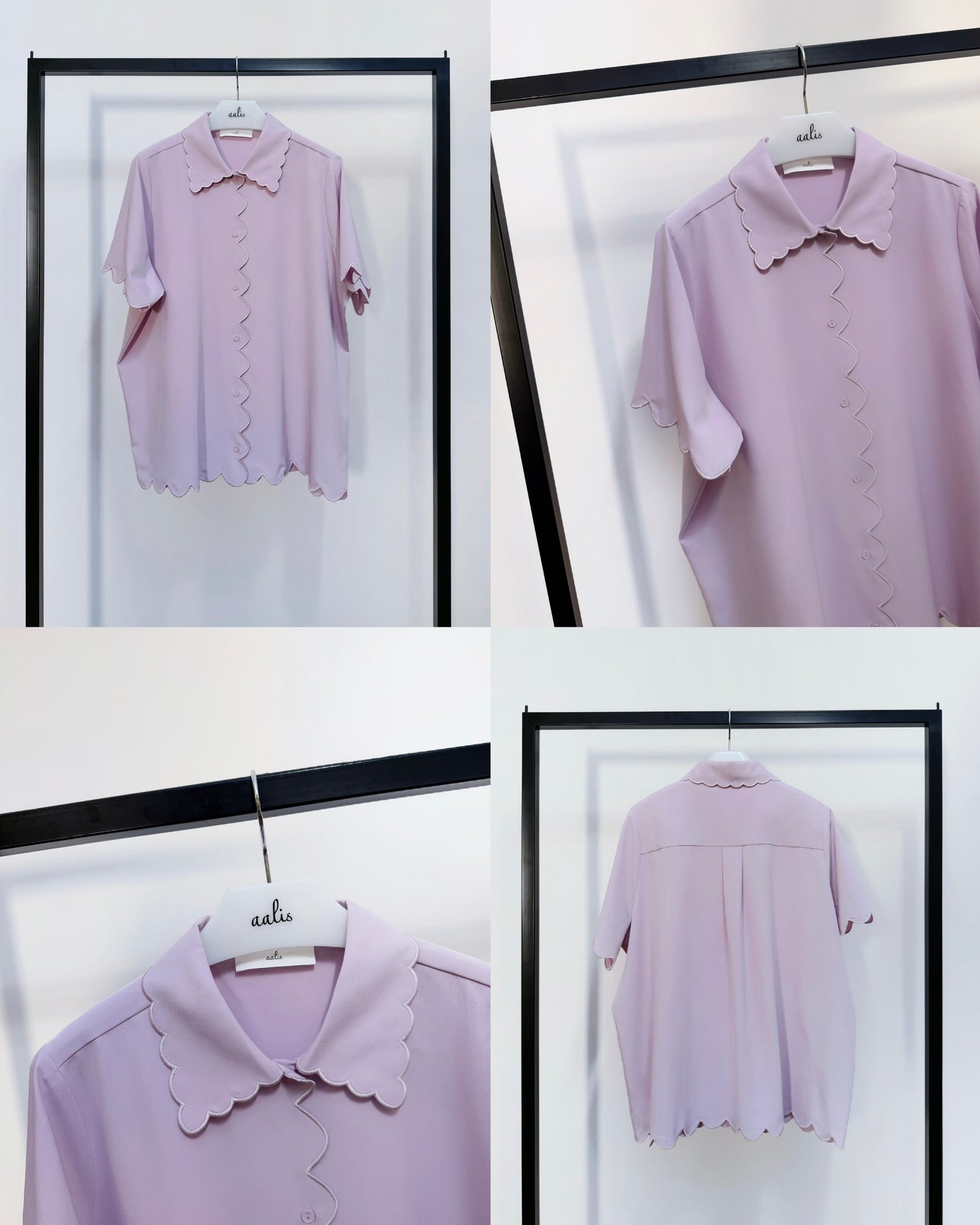 aalis TILLIE scallop edge short sleeves shirt (Lilac)