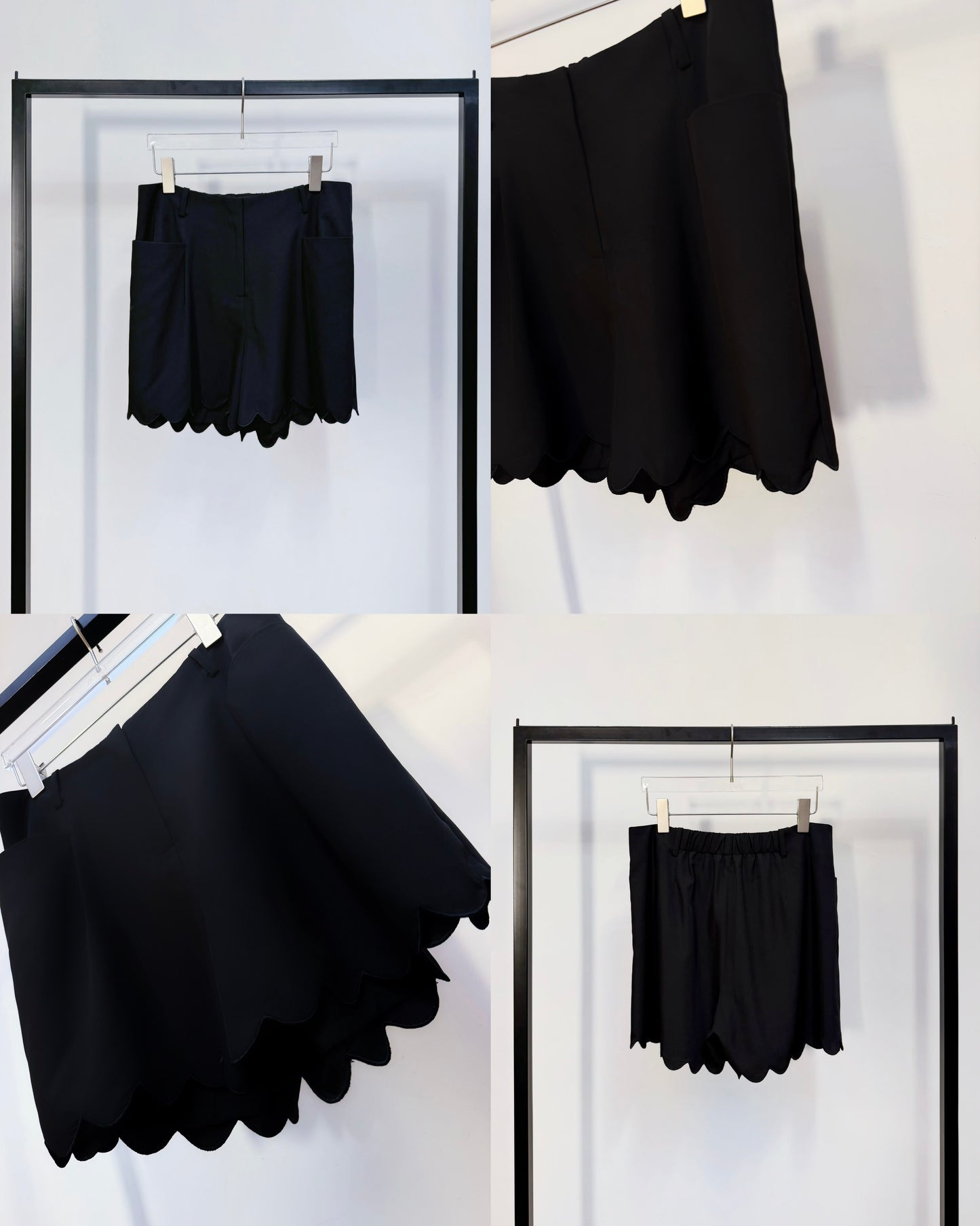 aalis TOLA scalloped edge shorts (Black)