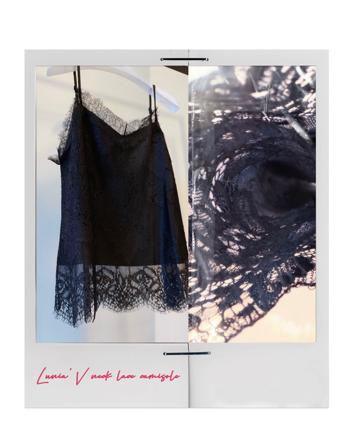 aalis LUNIA v neck lace camisole (Black)
