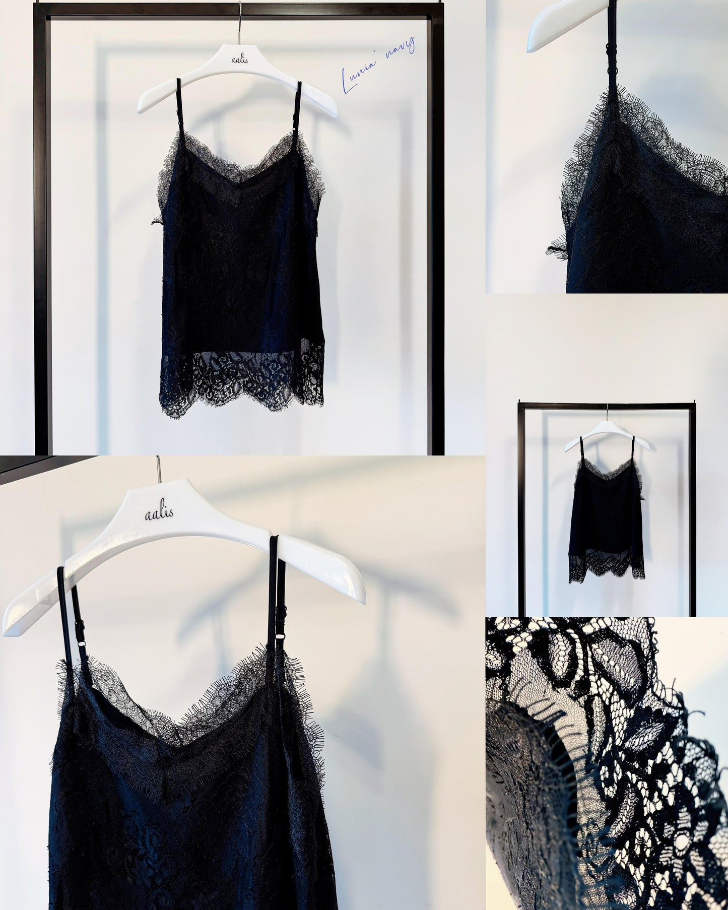 aalis LUNIA v neck lace camisole (Navy)