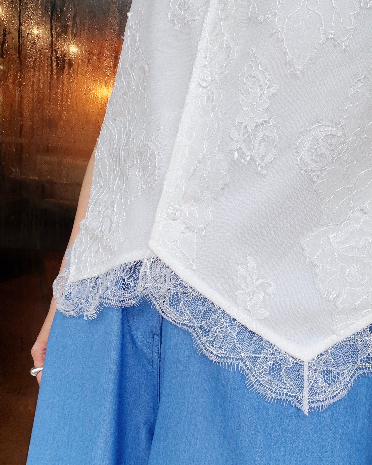 (Pre-order) aalis FLAVIA lace waistcoat (White)