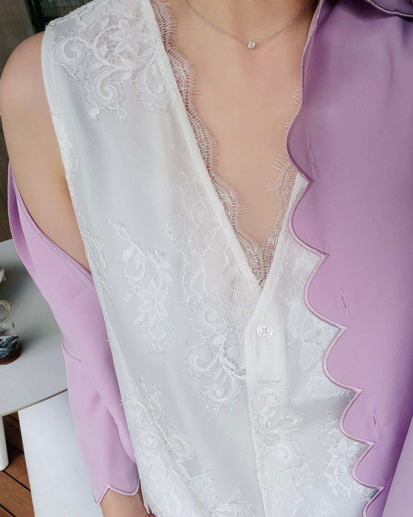 aalis FLAVIA lace waistcoat (White)