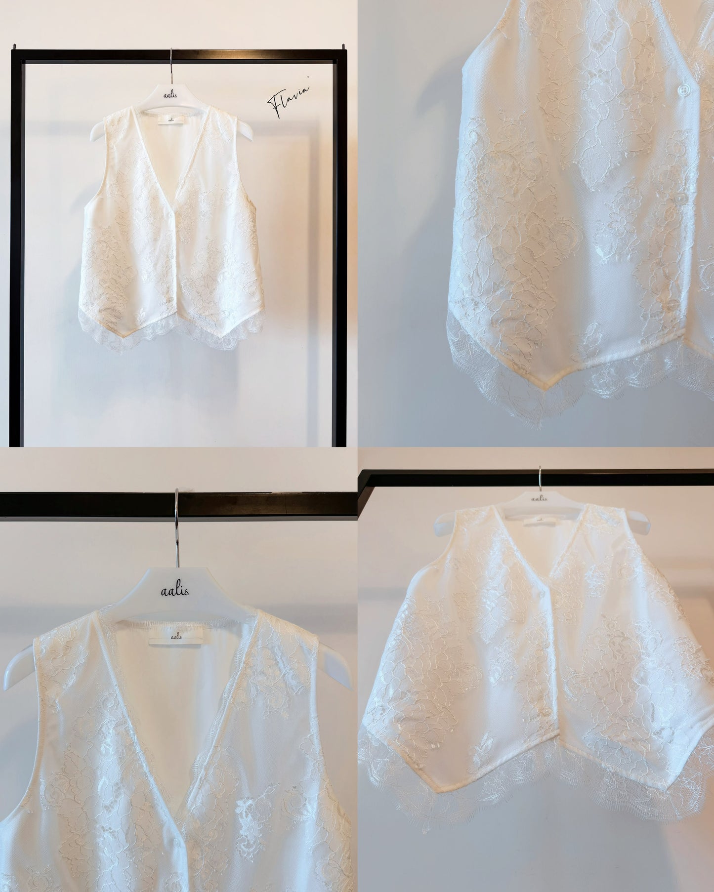 aalis FLAVIA lace waistcoat (White)