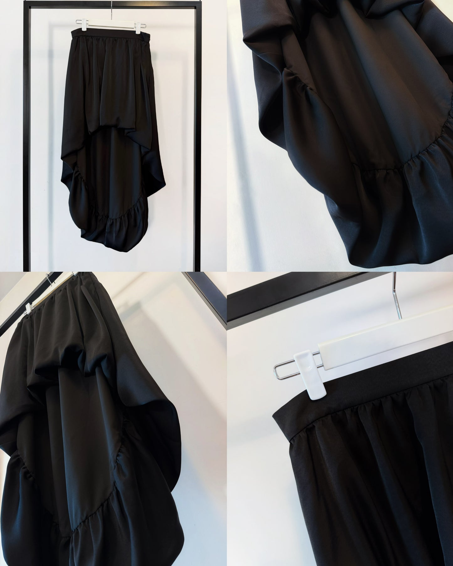 aalis JULA bubble hem hi-low skirt (Black)