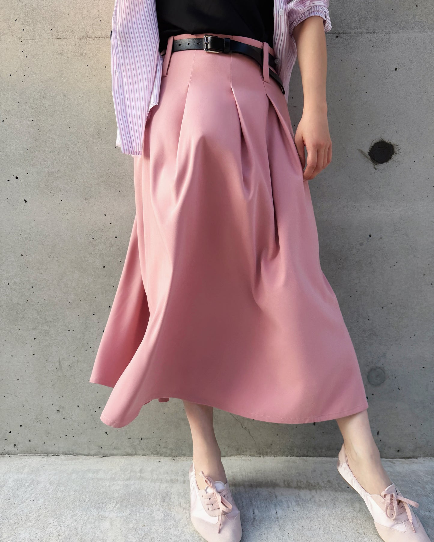 aalis FENJA pleated A-line full skirt (Pink)