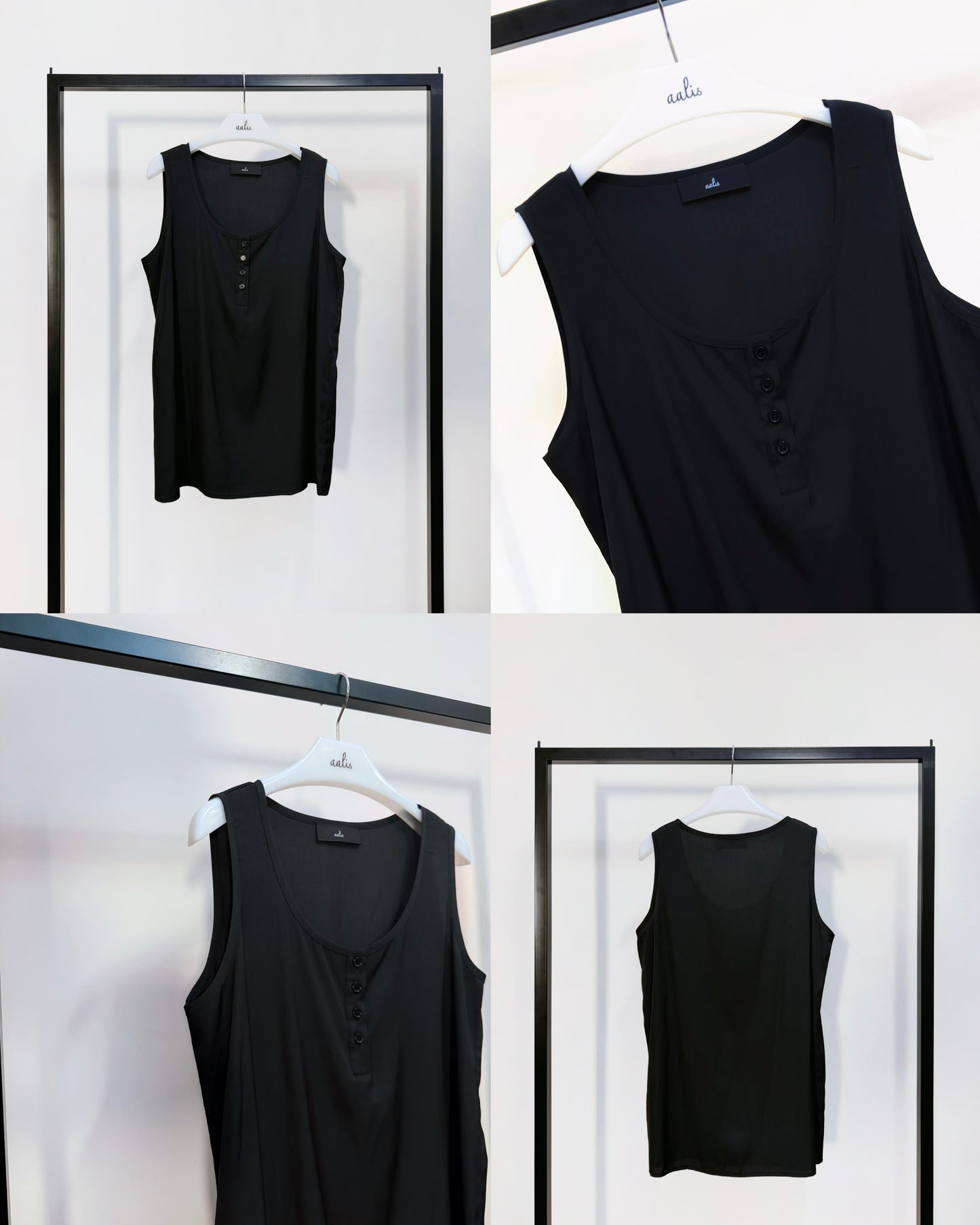 aalis INEZ button up tank (Black)