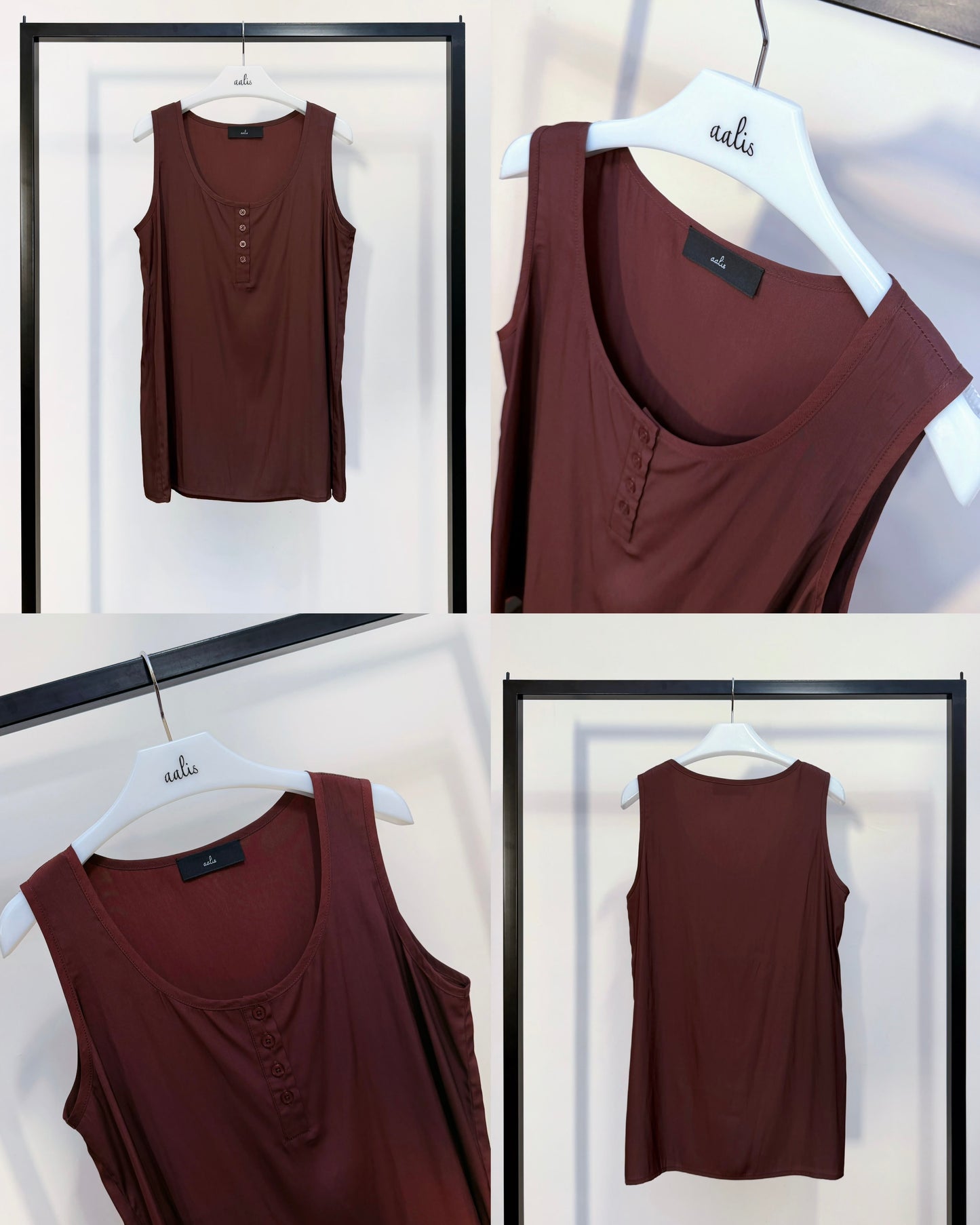 aalis INEZ button up tank (Brown)