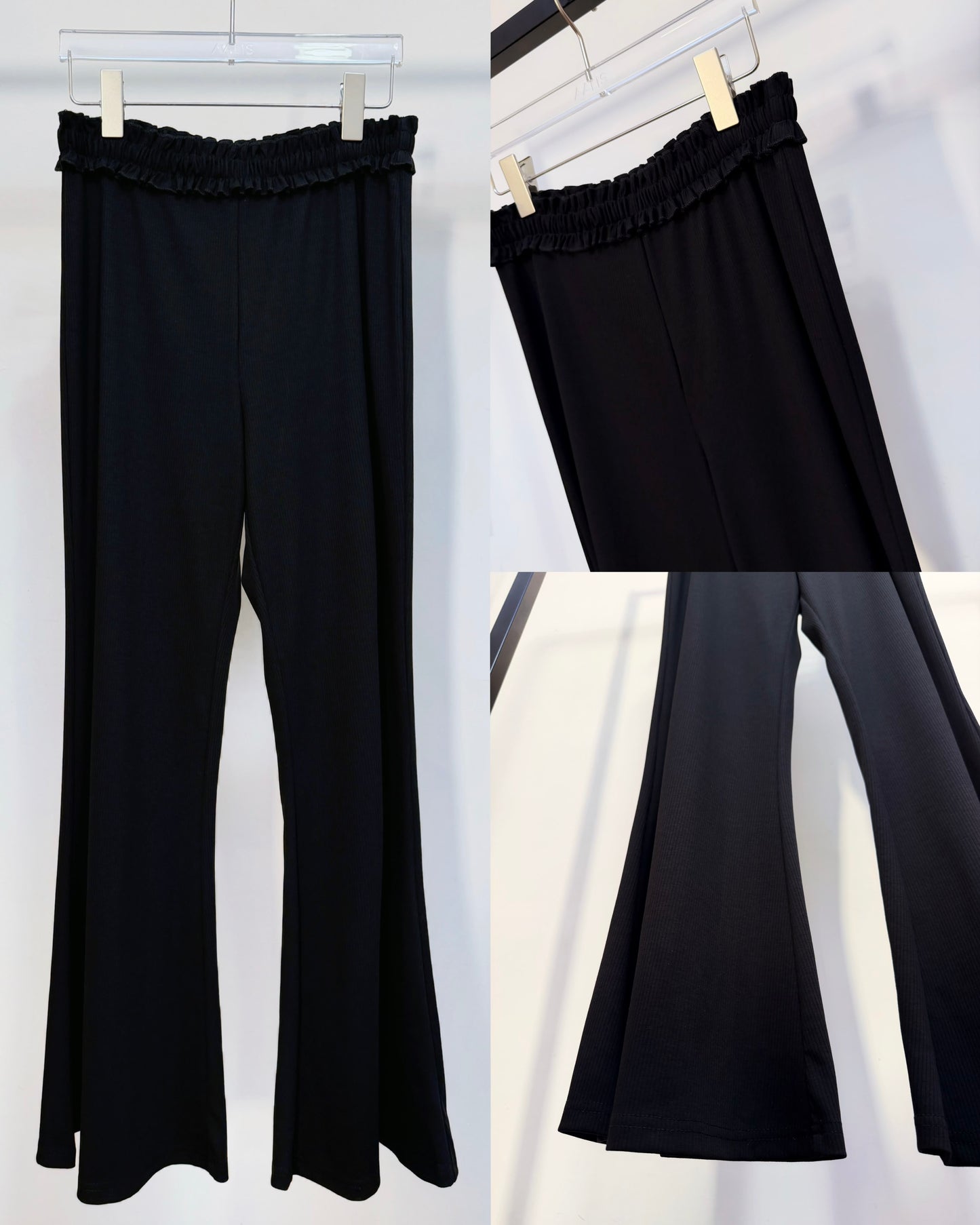aalis DIYA ruffle waist pants (Black)