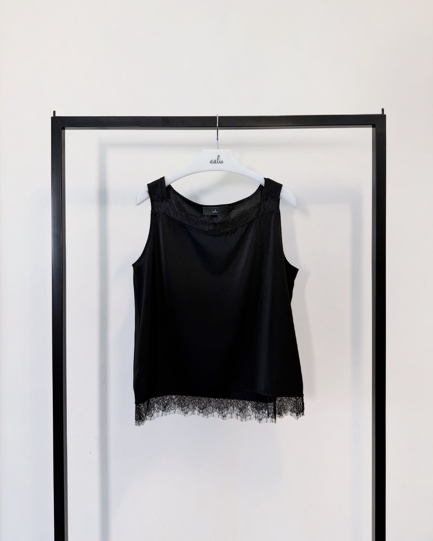 aalis JONIE disconnect strap lace trim tank (Black)