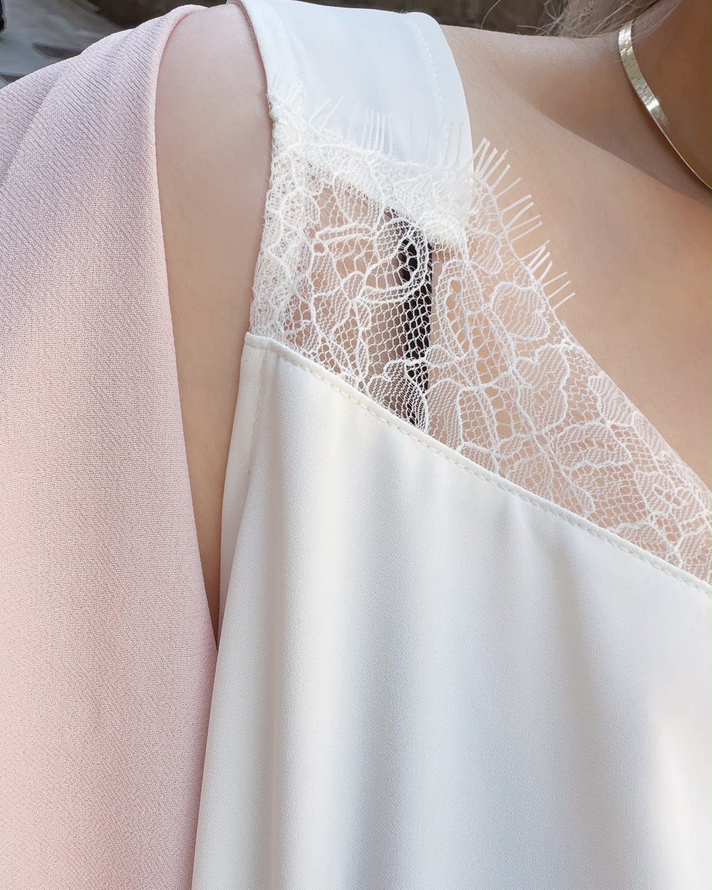 aalis JONIE disconnect strap lace trim tank (White)