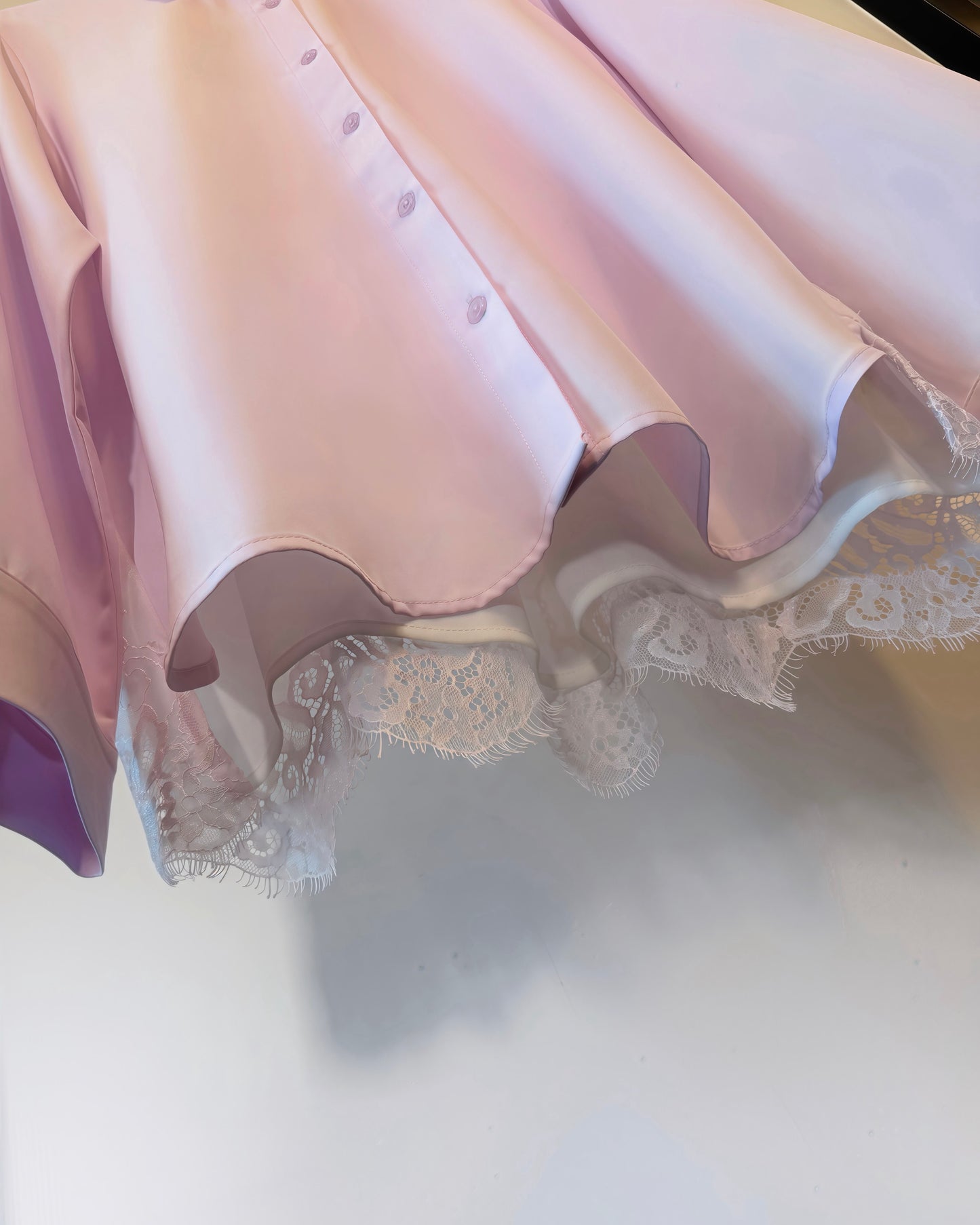 aalis LOVA lace chiffon panel shirt (Light Pink)