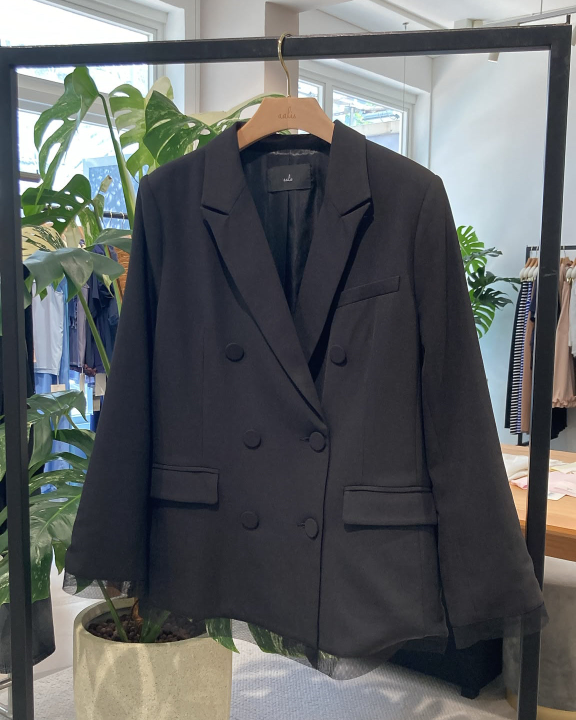 (Pre-order) aalis HARRIS FW26 mesh blazer (Black)