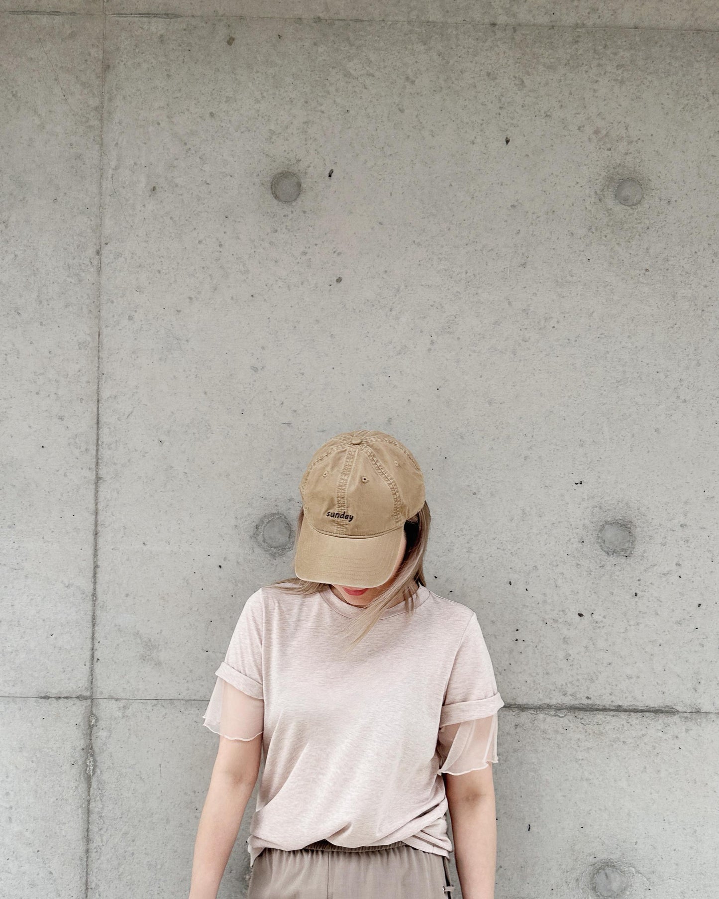 aalis PALMER mesh layer basic tee (Heather Nude)