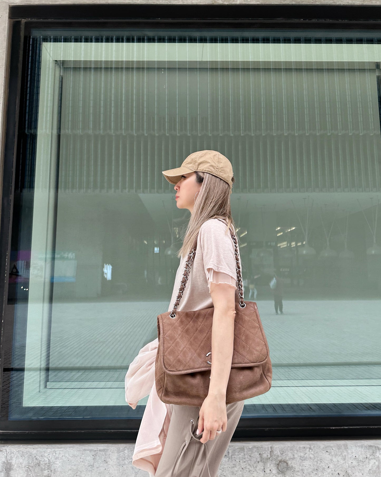 aalis PALMER mesh layer basic tee (Heather Nude)