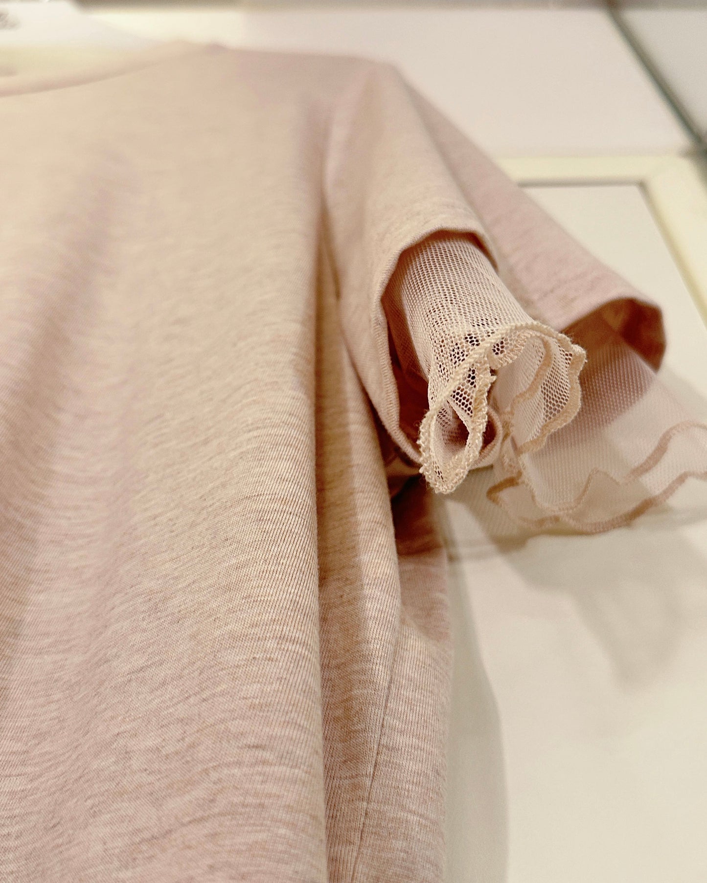 aalis PALMER mesh layer basic tee (Heather Nude)