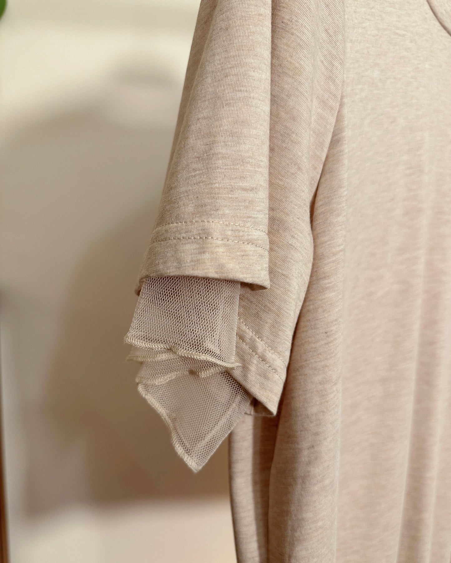 aalis PALMER mesh layer basic tee (Heather Nude)