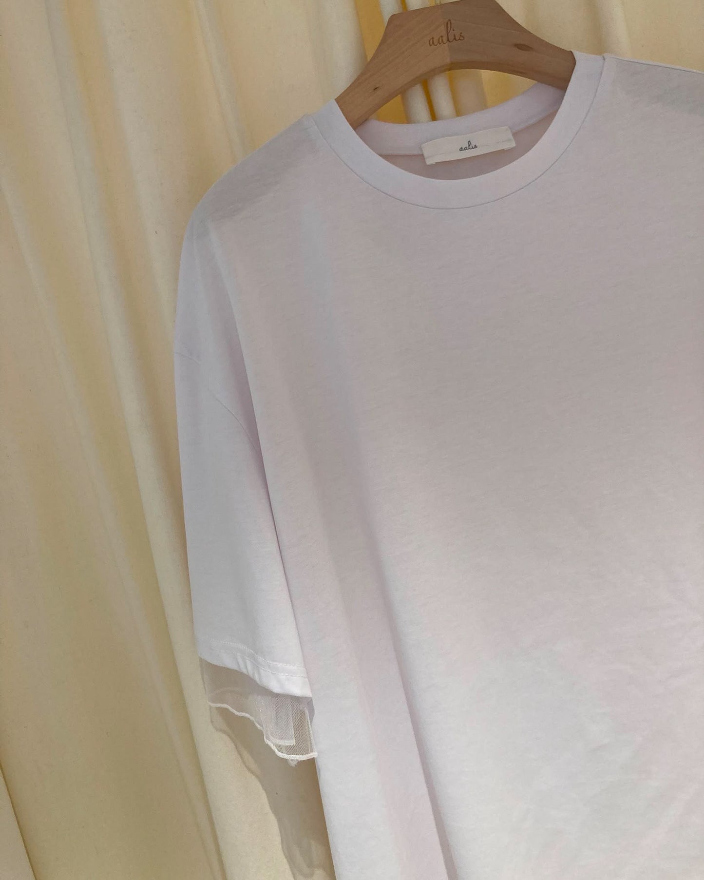 aalis PALMER F mesh layer basic tee (White)