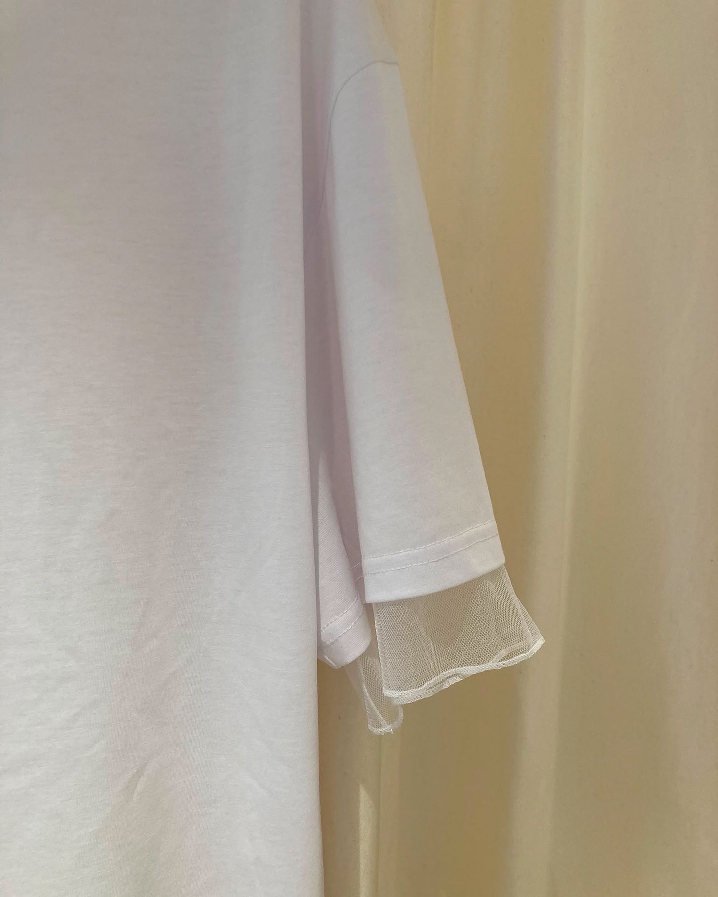 aalis PALMER F mesh layer basic tee (White)