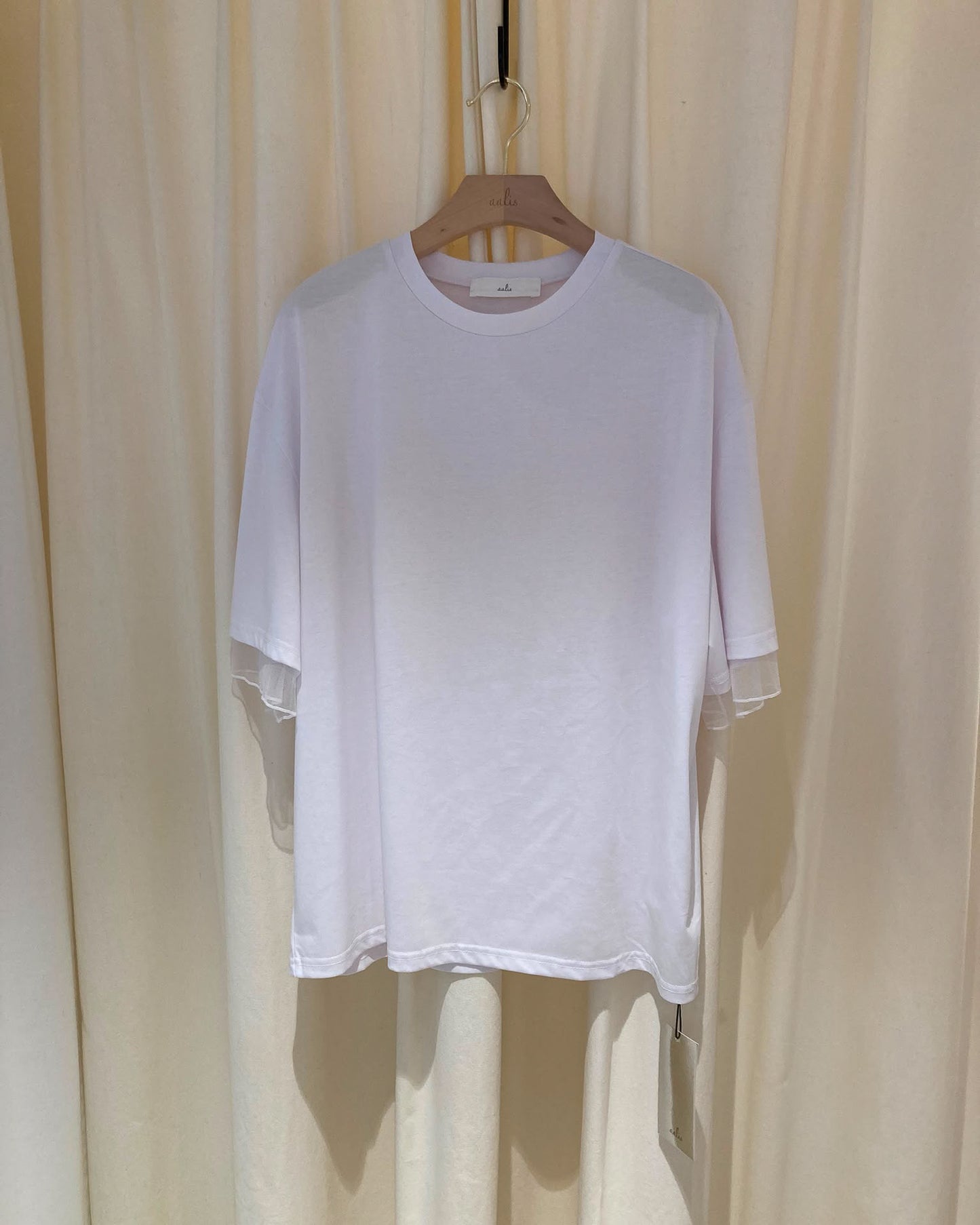 aalis PALMER F mesh layer basic tee (White)