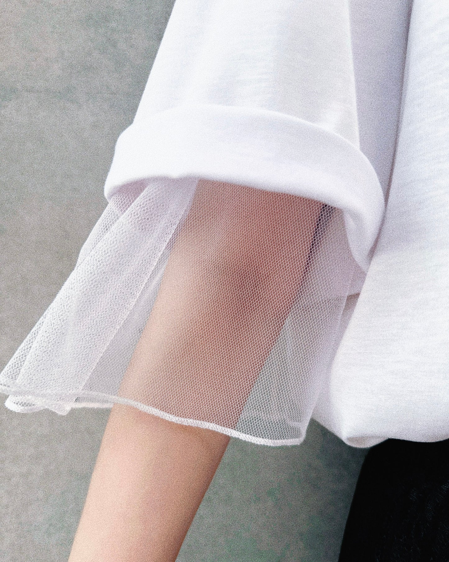 aalis PALMER F mesh layer basic tee (White)