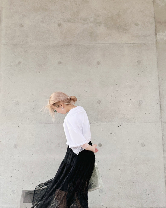 aalis PALMER F mesh layer basic tee (White)