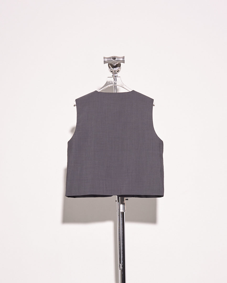 aalis WENNA PLAIN single breasted waistcoat (Black grey)