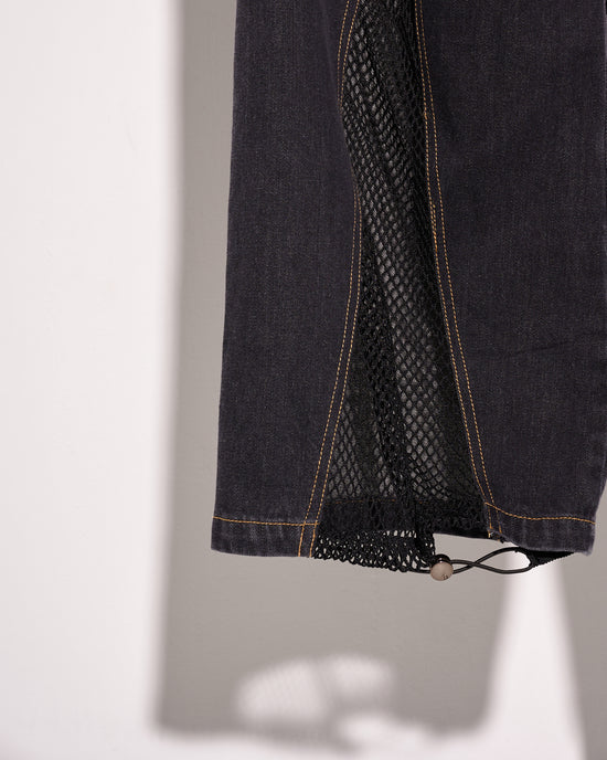 aalis ZOLA back triangle mesh panel jeans (Black denim)