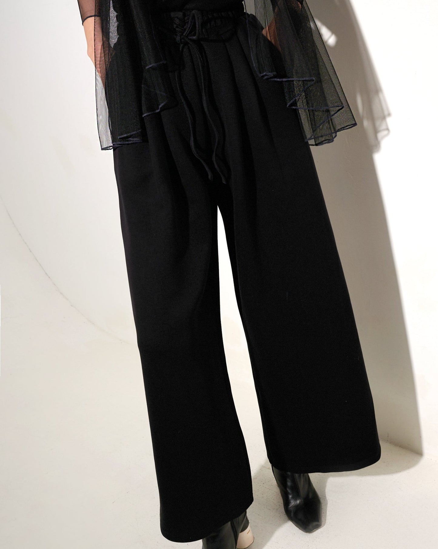 aalis DORIAN criss cross waist double knit pants (Black)