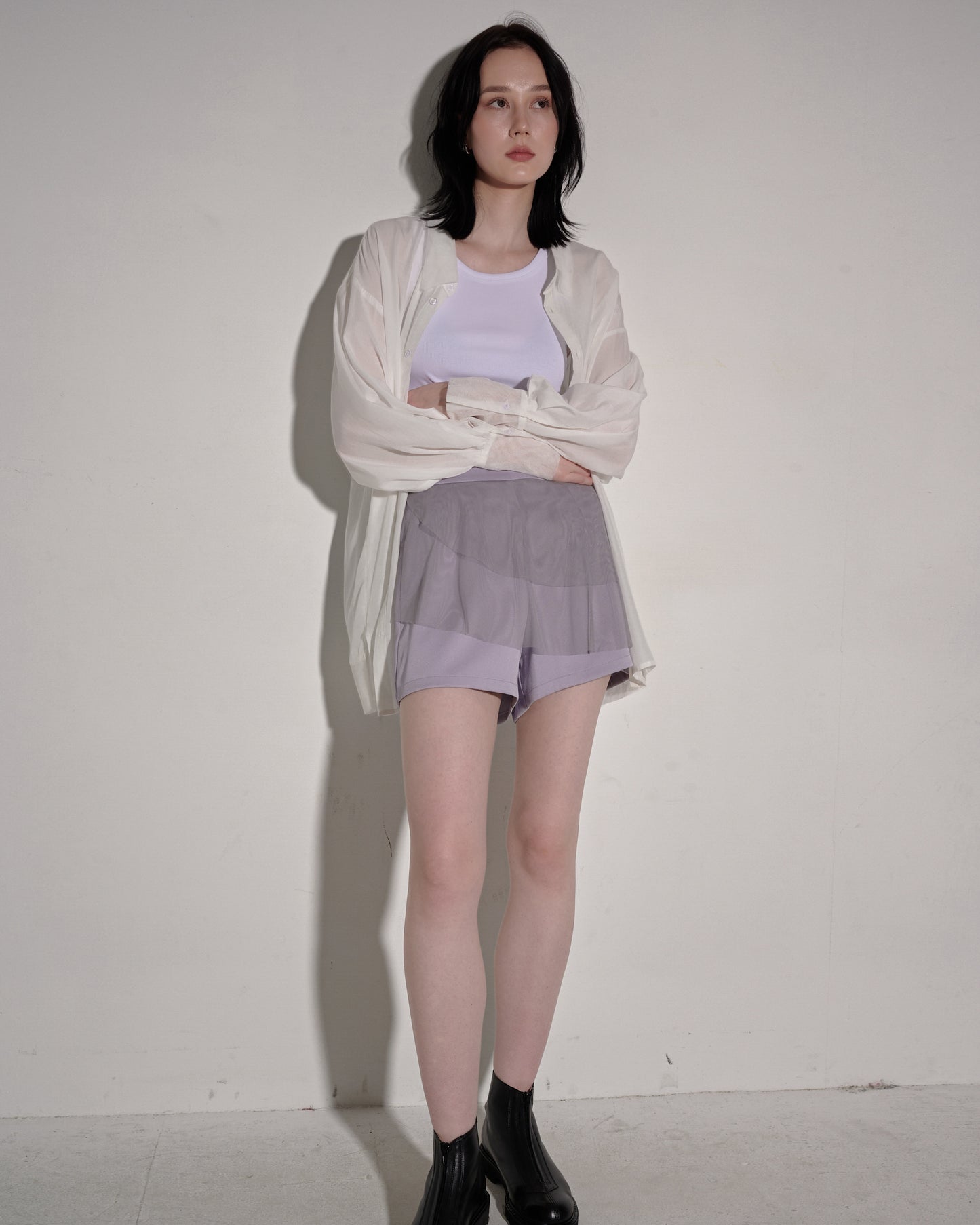 aalis HAYLEY mesh layer shorts (Lilac)