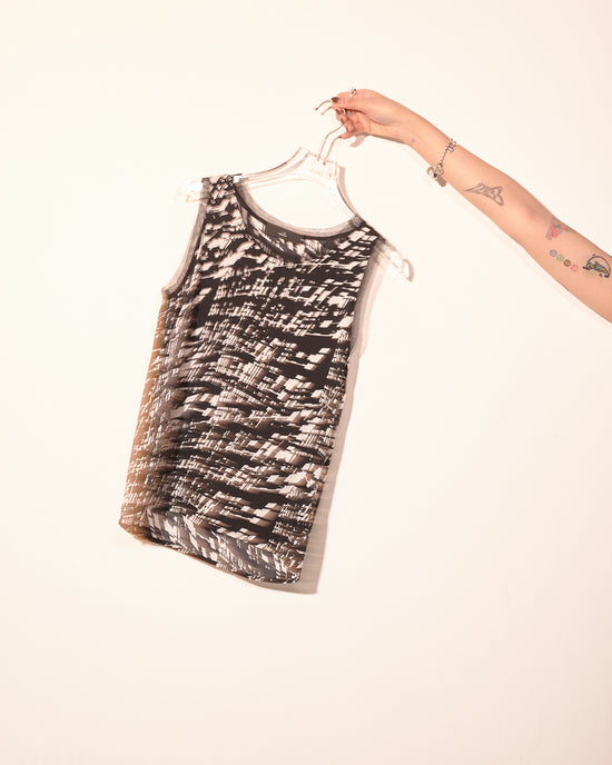 aalis IVY printed tank (Black white)